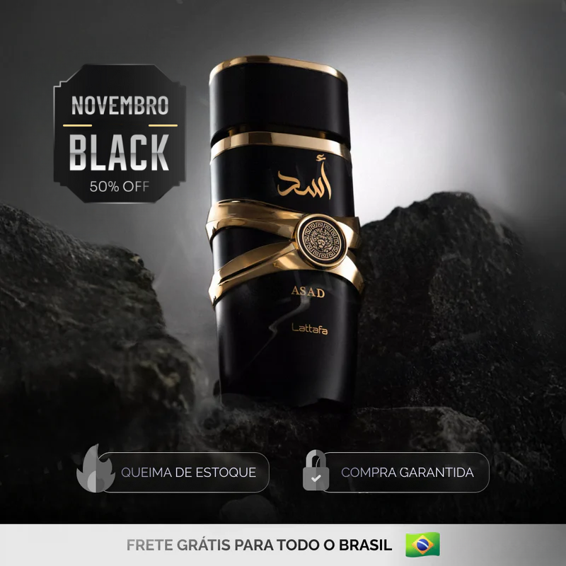 Kit 4 Perfumes Importados - Lattafa ASAD I 1Million I Sauvage I Bleu (100ml) - [NOVEMBRO BLACK]