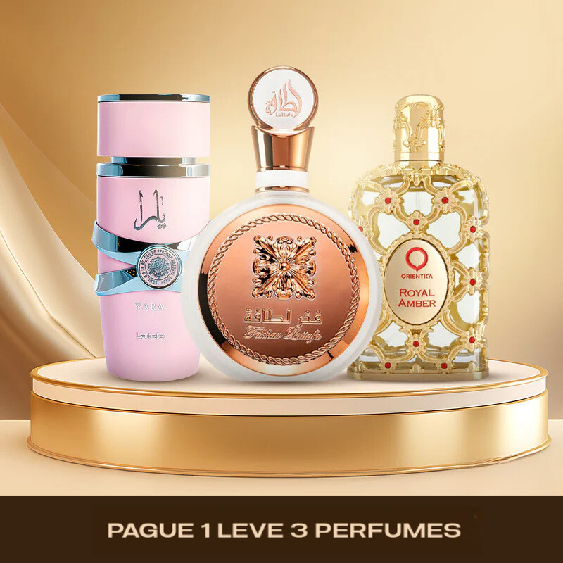 Lattafa Yara, Fahkhar e Royal Amber 100ml – Pague 1 Leve 3 (Somente Hoje!)